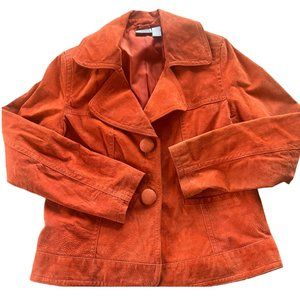 Chico's 100% Leather Boho Orange Jacket 0